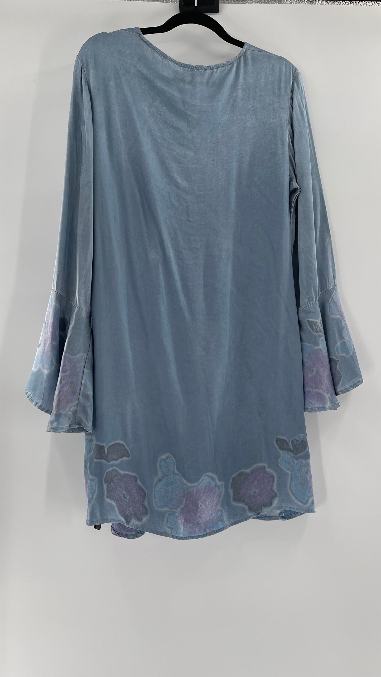 Rays for Days Powder Blue Silky Bell Sleeve Dress (Large)