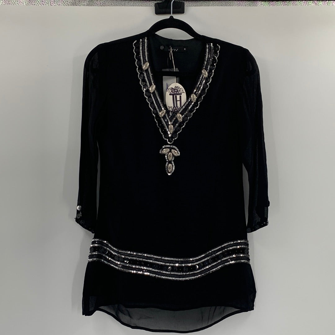 ENV black embellished tunic (M)