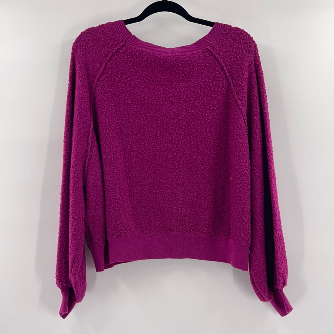 Free People Fuchsia Cropped Sweater (Size Small)