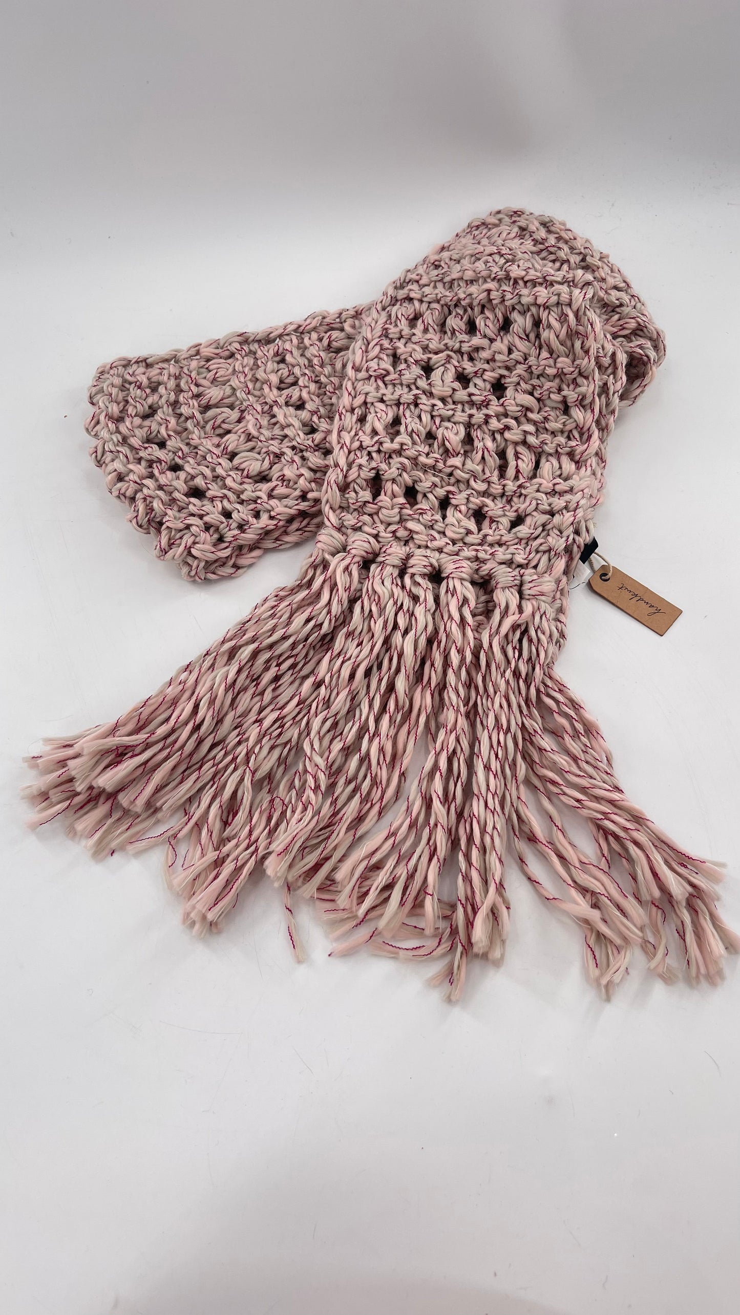 Beige/Pink/Maroon HandKnit Scarf