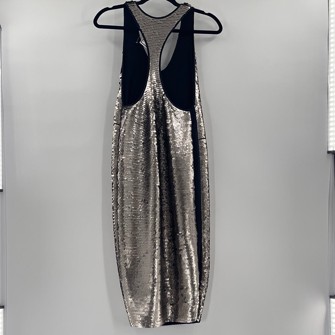 Urban Outfitters - Sleeveless Sequin Silver Midi Dress (Size XS/S)