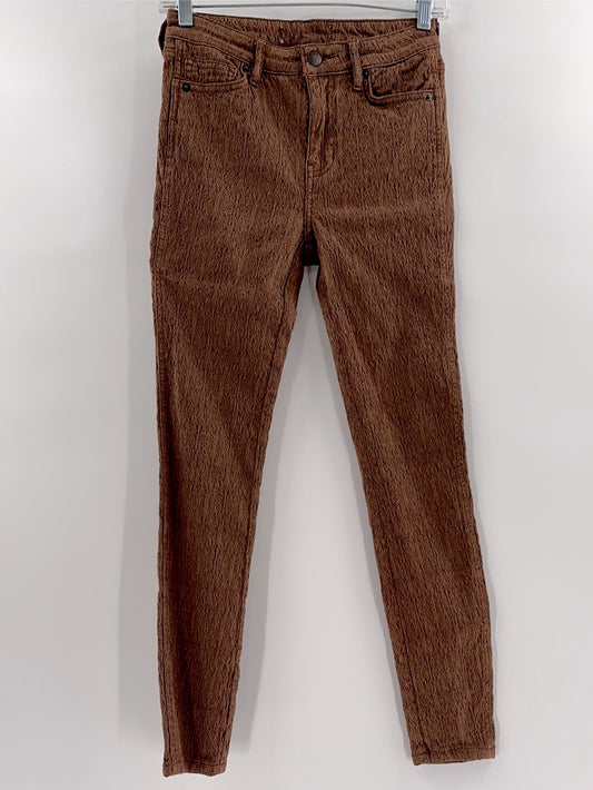 Free People Textured Brown Jeans (XS)