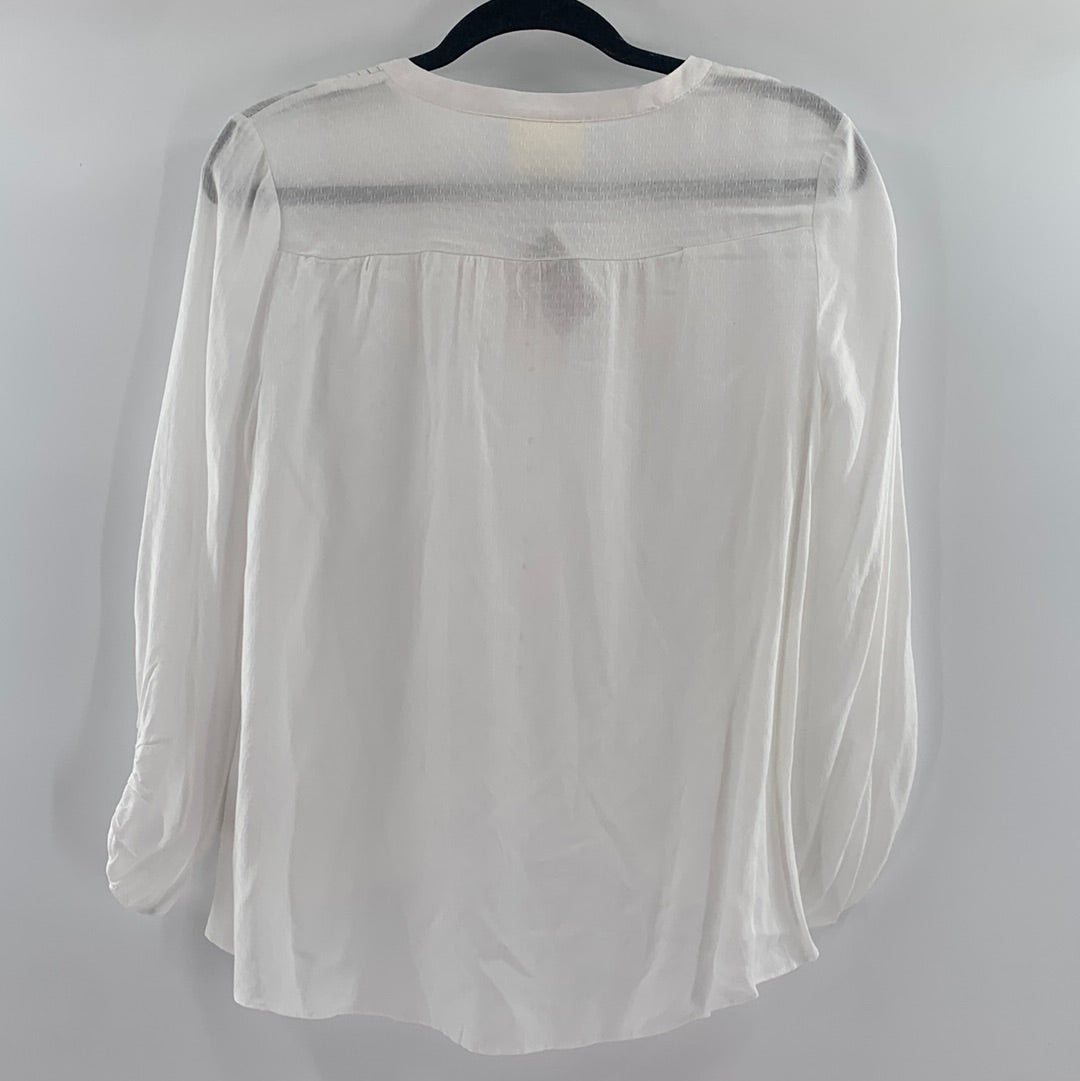 Maeve white Button Front blouse (0)