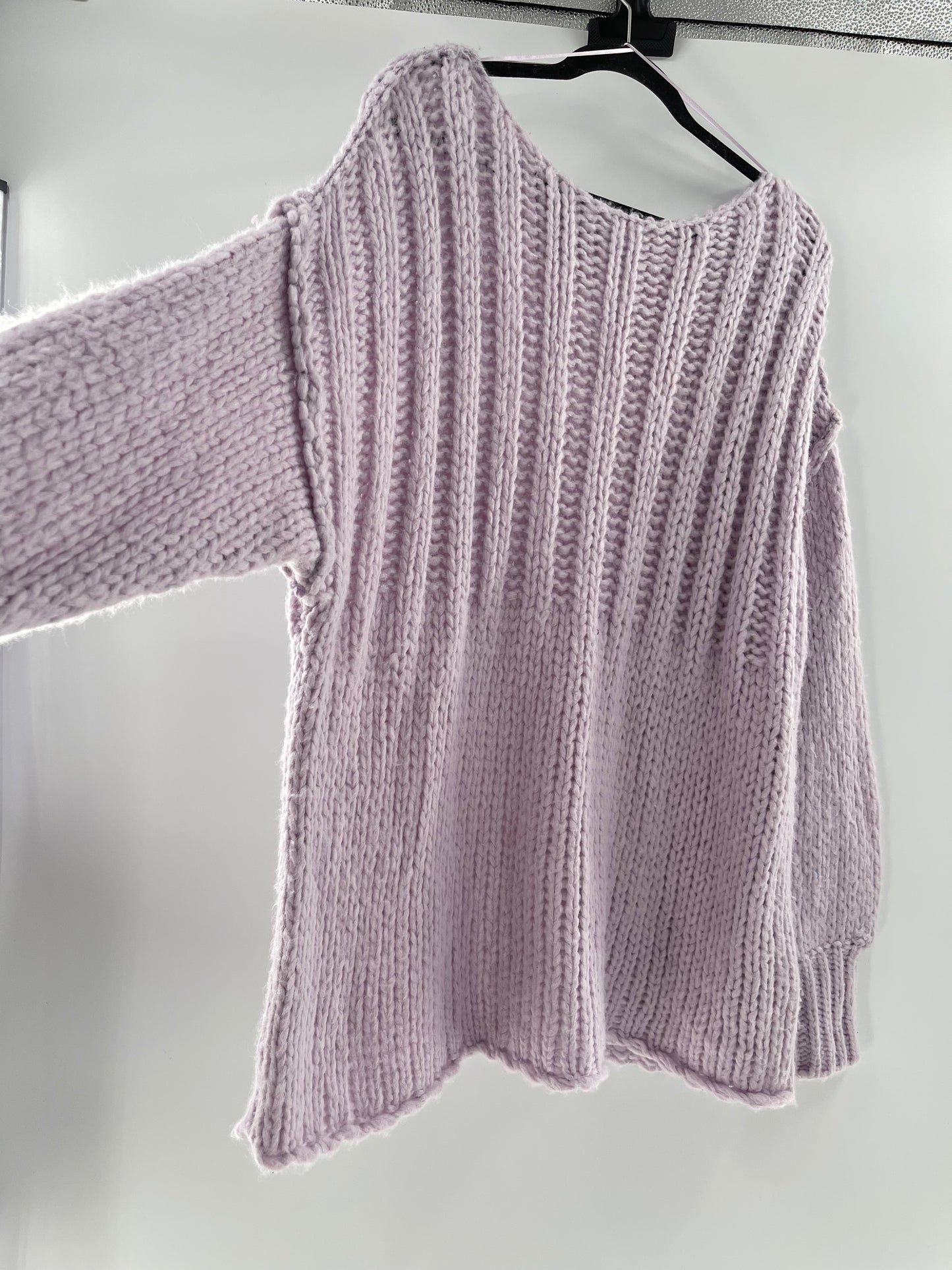 Free People Chunky Knit Lilac/Lavender Sweater (Medium)