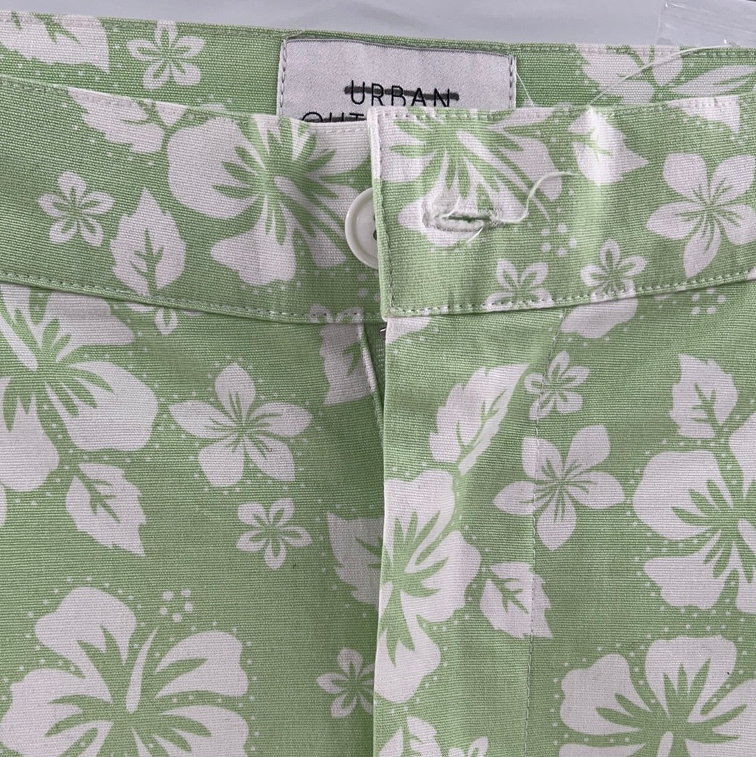 Urban Outfitters Green Floral Pants (Size US 4/ UK 8)