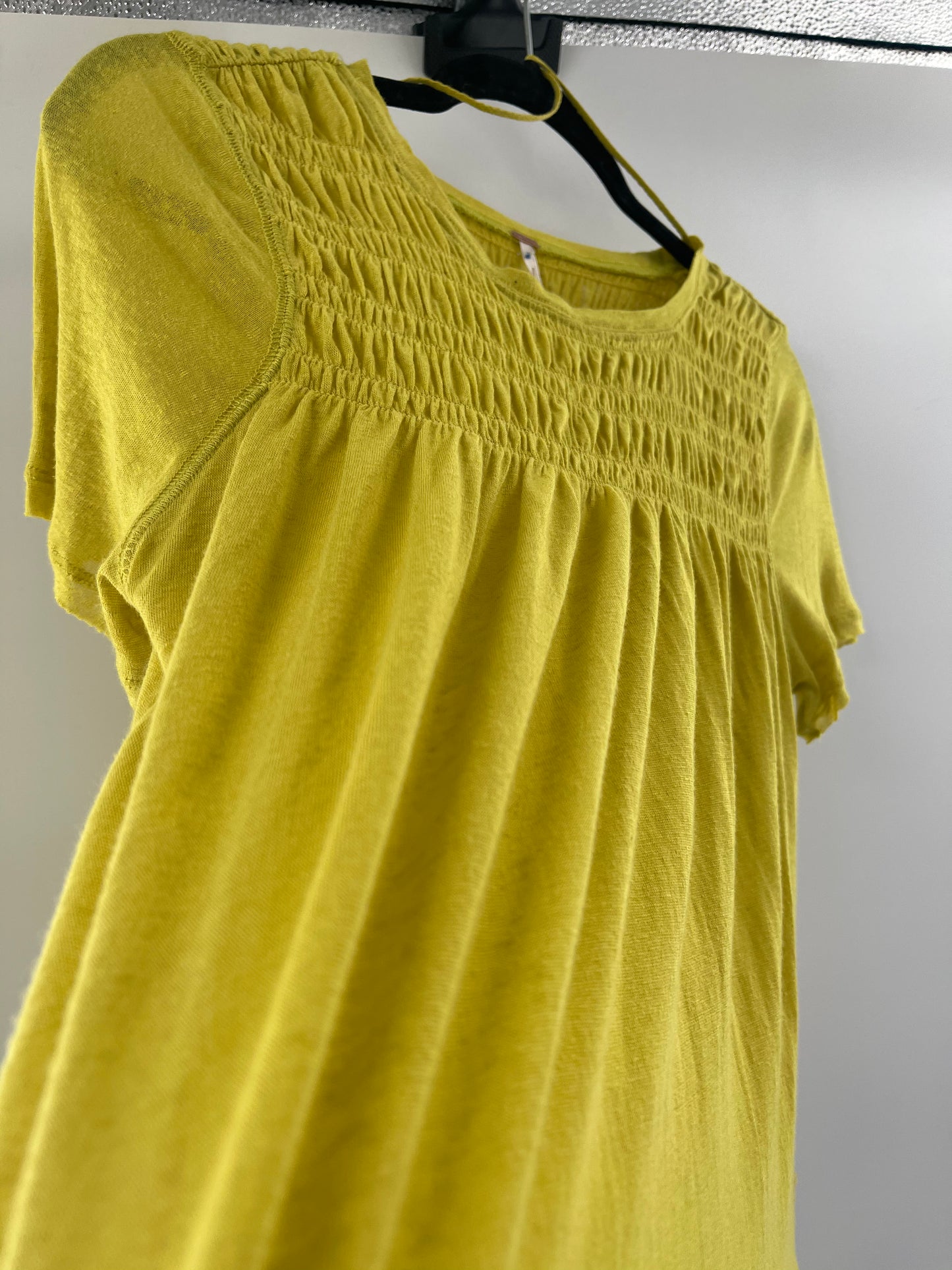 Free People Chartreuse Yellow Short Sleeve (XS)