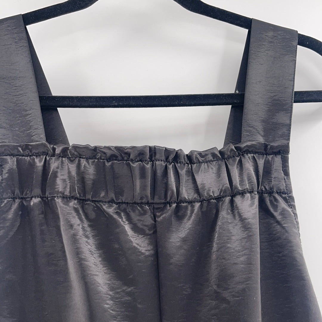 Urban Outfitters Black Satin Backless Tie on Back Side Knife Pockets (Size M)