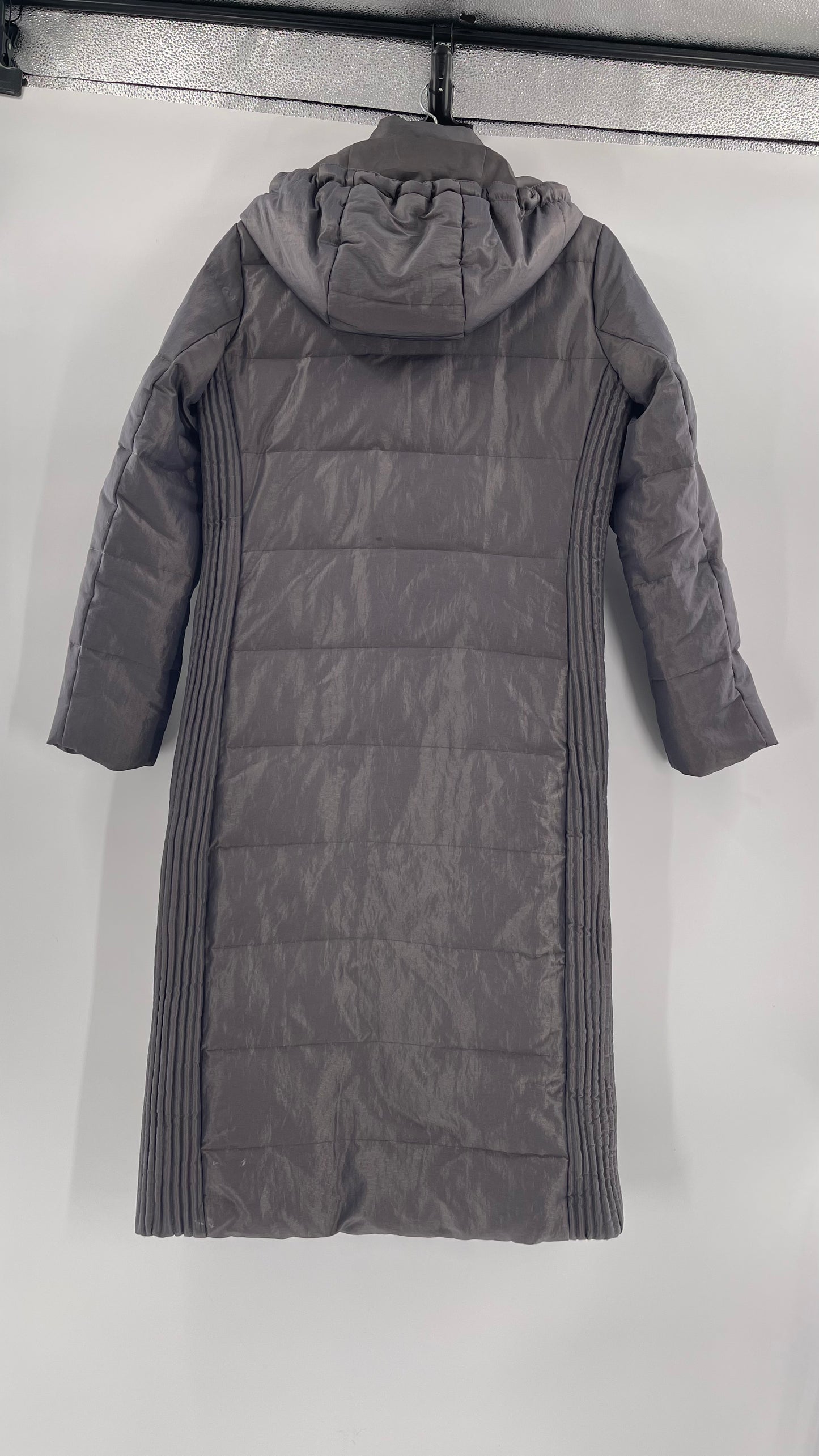 Braetan Vintage Gray Nylon Hooded Coat - Size S