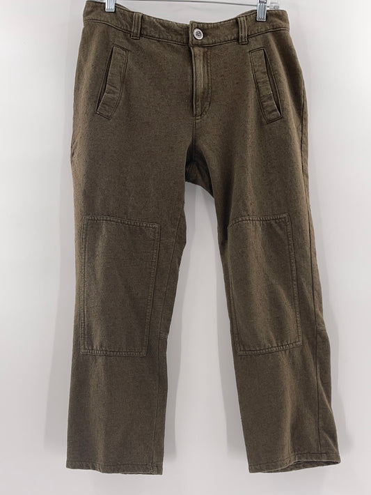 BDG Urban Outfitters Olive Green Cropped Button Trousers (Size 6)