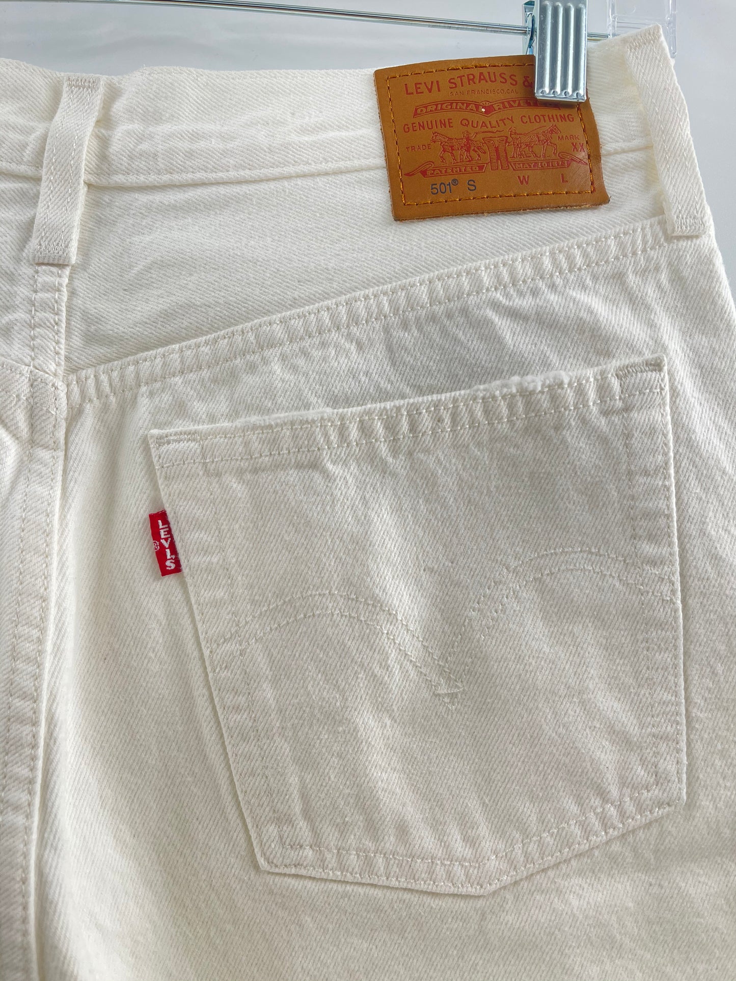 Levi Strauss 501’s White Ripped Jeans (Size S)