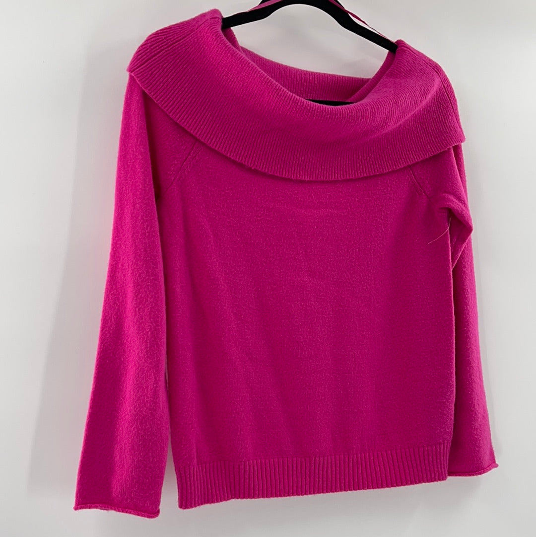 Anthropologie Hot Pink Turtle Neck  Sweater (Size Small)